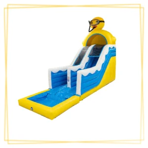toboggan aquatique canard avec bassin pour animation estivale