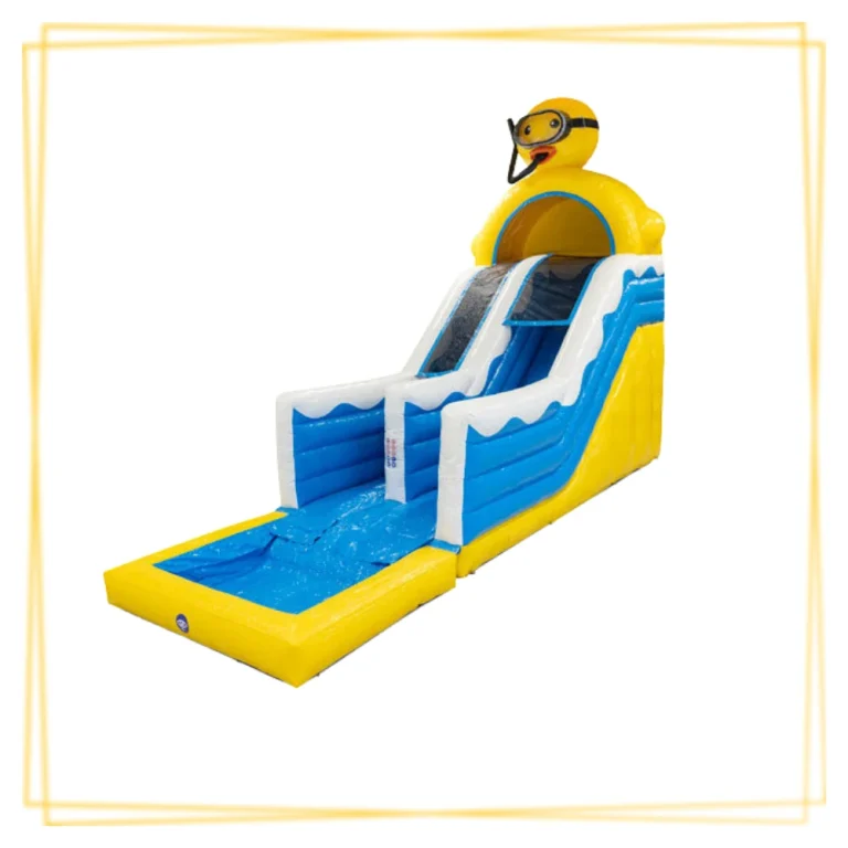 toboggan aquatique canard avec bassin pour animation estivale