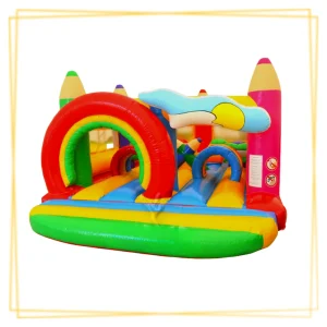 structure gonflable combinée crayon avec obstacles pour enfants