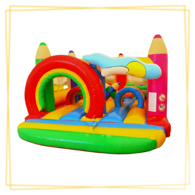 structure gonflable combinée crayon avec obstacles pour enfants