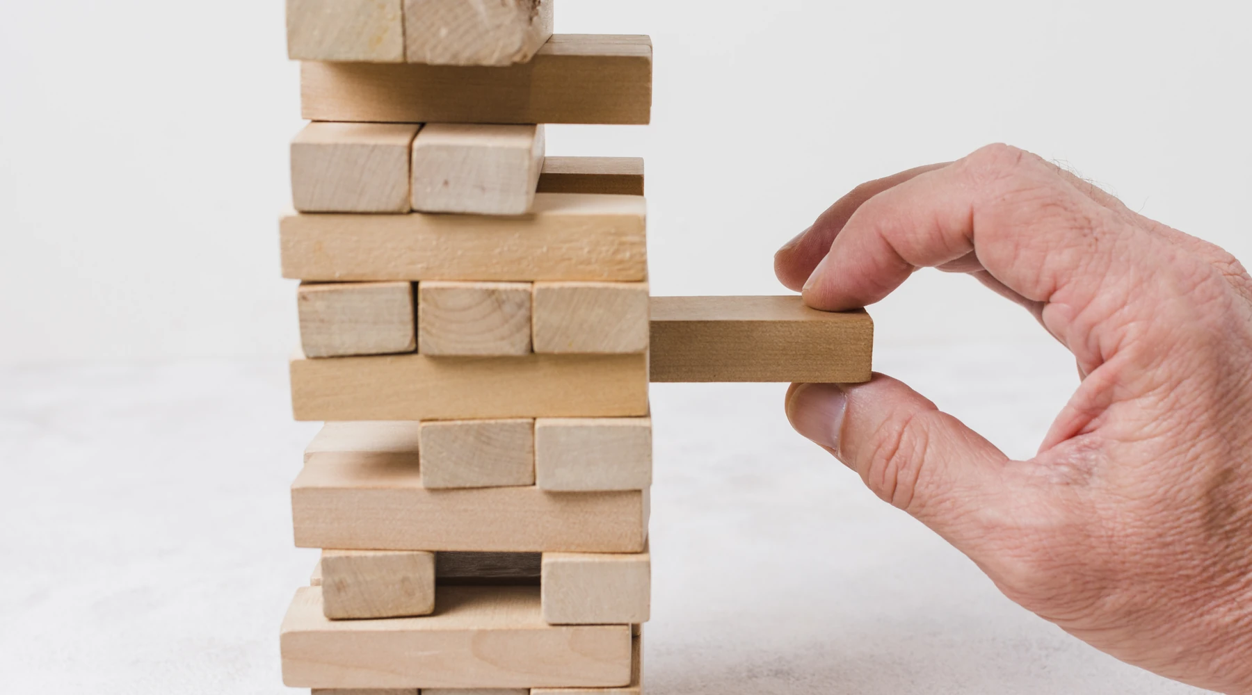 Partie de jeu de construction en bois