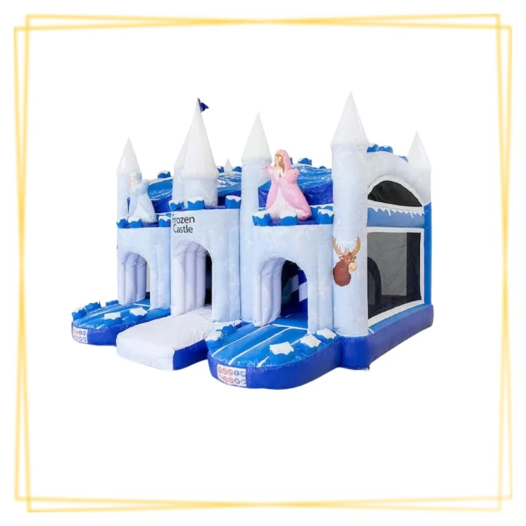 palais des glaces gonflable hiver pour enfants avec décor château de glace