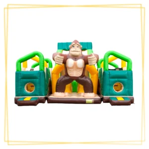 Parcours gonflable King Kong avec obstacles et structure géante pour événements enfants et adolescents